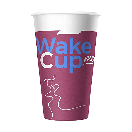 Стакан бумажный 300мл Д80 WakeMeCup [ВэйкМиКап] HB80-340-0738, 1шт/50шт/1000шт