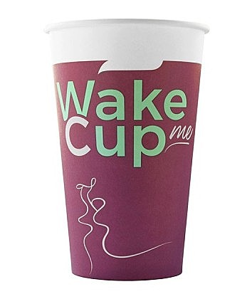 Стакан бумажный 400мл Д90 WakeMeCup [ВэйкМиКап], HB90-530-0740, 1шт/50шт/800шт